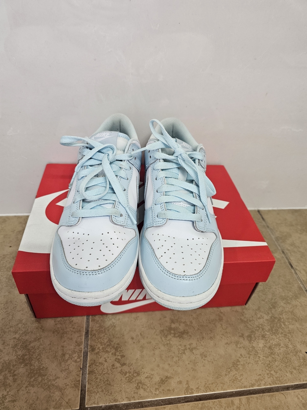 Nike Dunk Low Kids Light Blue and White Low-Top Sneakers